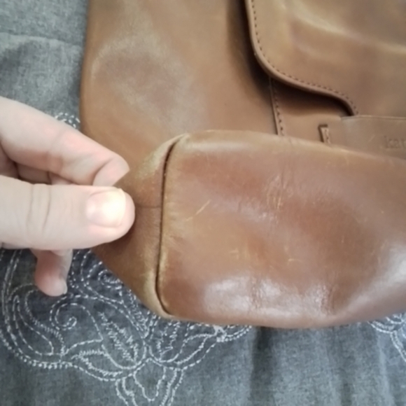 Kate Spade New York Vintage Leather Front Flap Hobo Shoulder Bag Brown - Picture 11 of 12